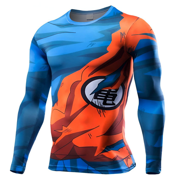 T - Shirt Compression Long Goku Style Dragon Ball