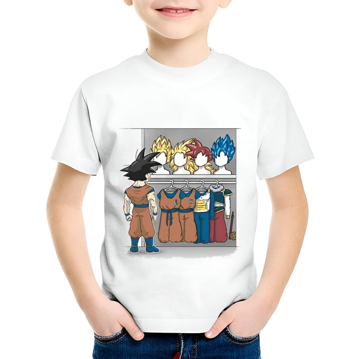 T - Shirt Enfant Goku Armoire Transformations DBZ