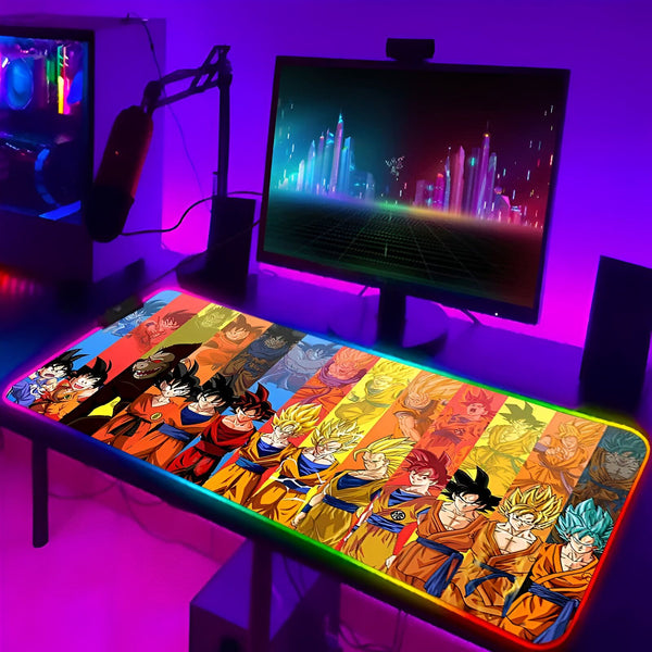 Tapis Souris Dragon Ball RGB Goku Évolution