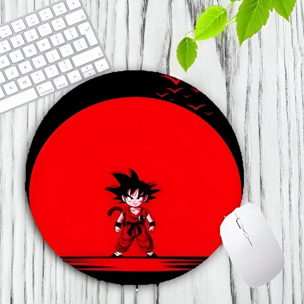 Tapis Souris Rond DBZ Goku Petit - Design Puissance