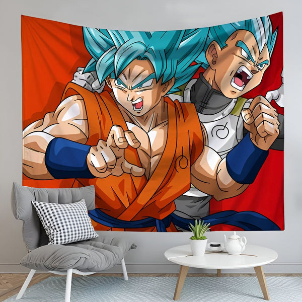 Toile Dragon Ball Z Goku Vegeta Super Saiyan Blue